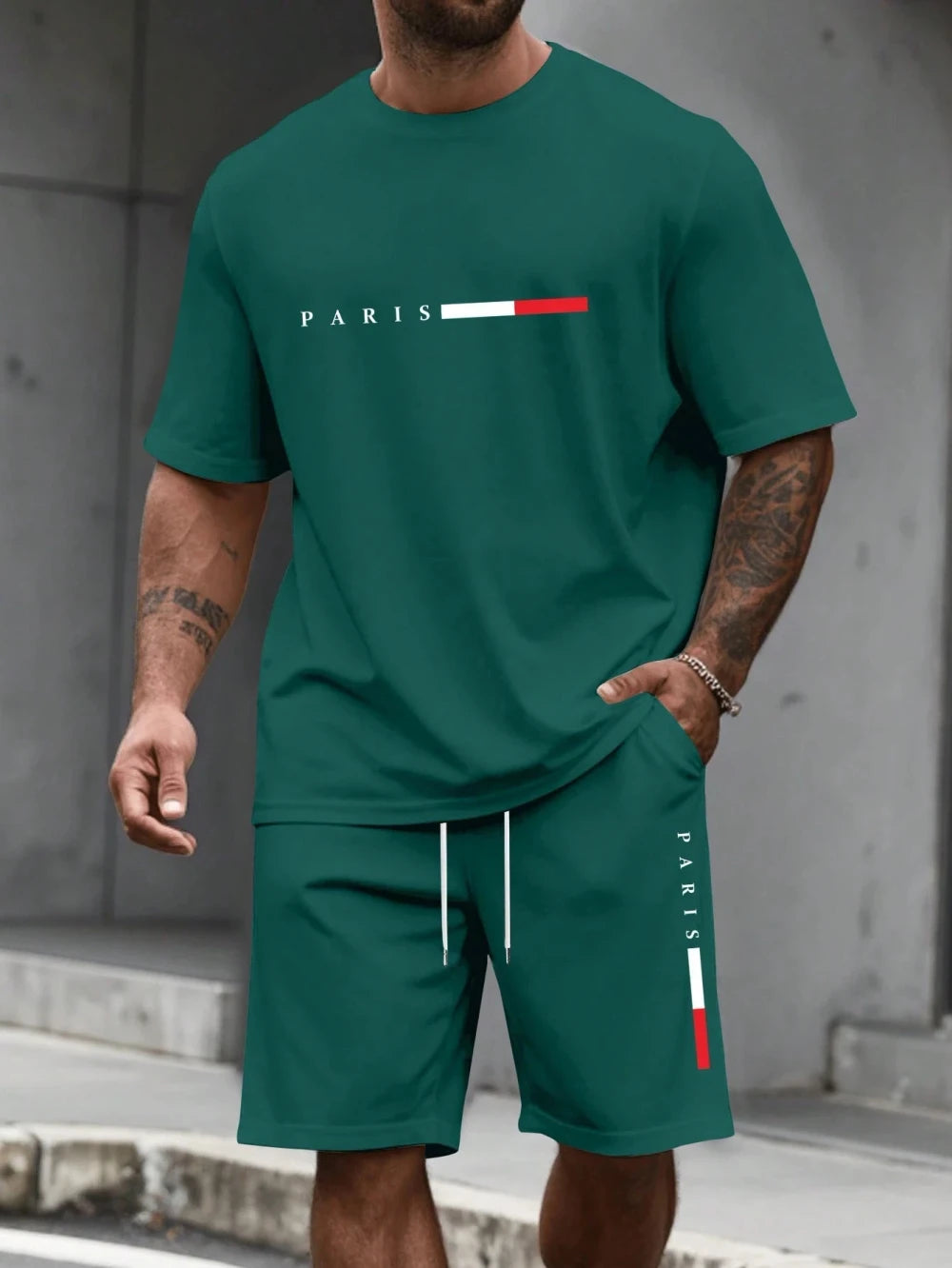 Mens Short Sleeve Athletic Tracksuit