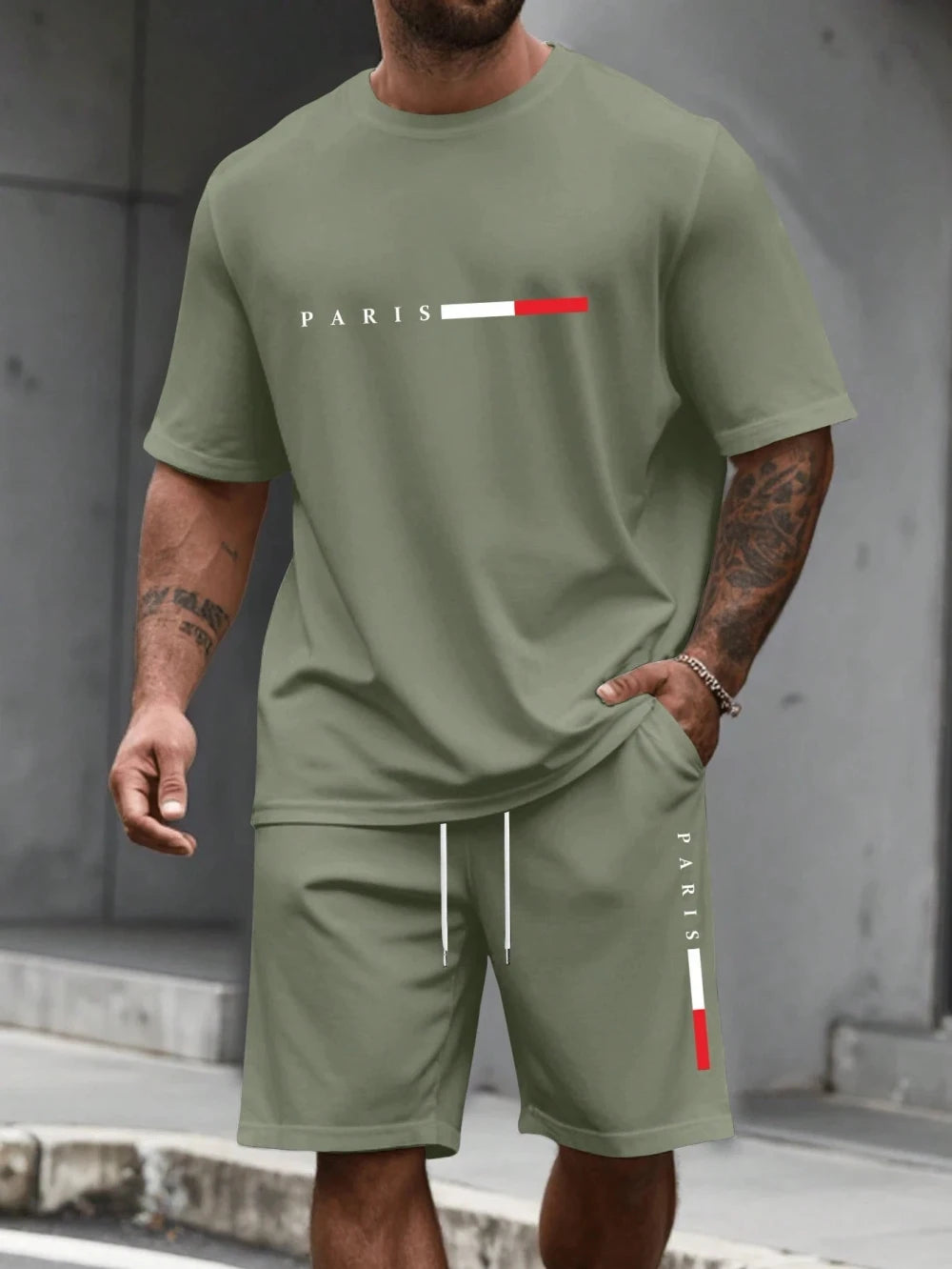 Mens Short Sleeve Athletic Tracksuit