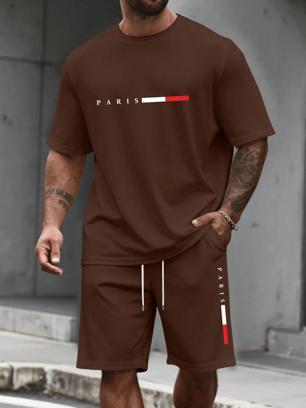 Mens Short Sleeve Athletic Tracksuit