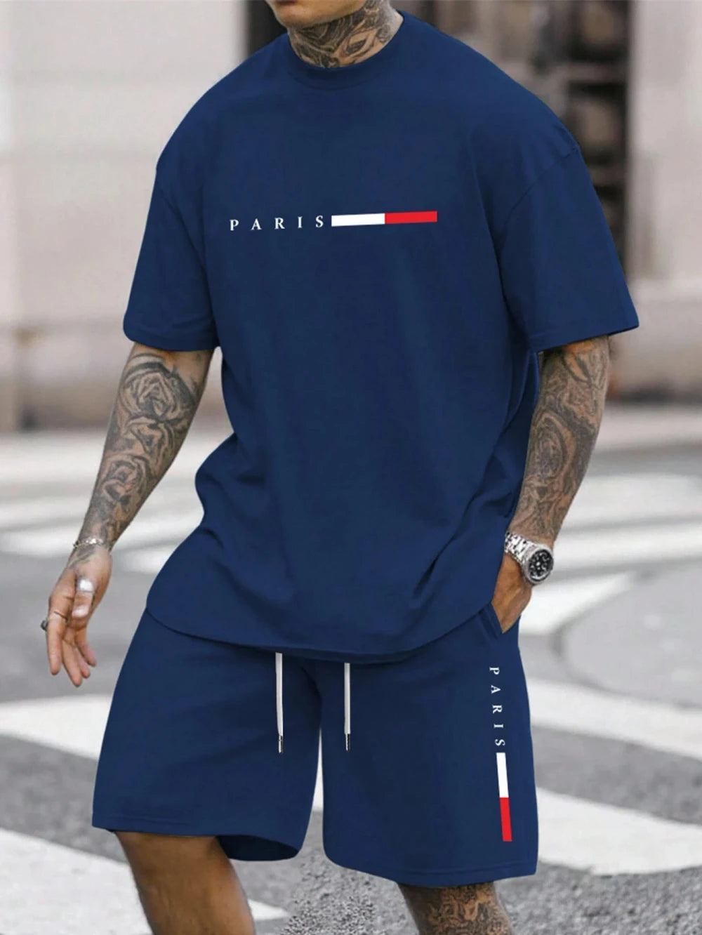 Mens Short Sleeve Athletic Tracksuit